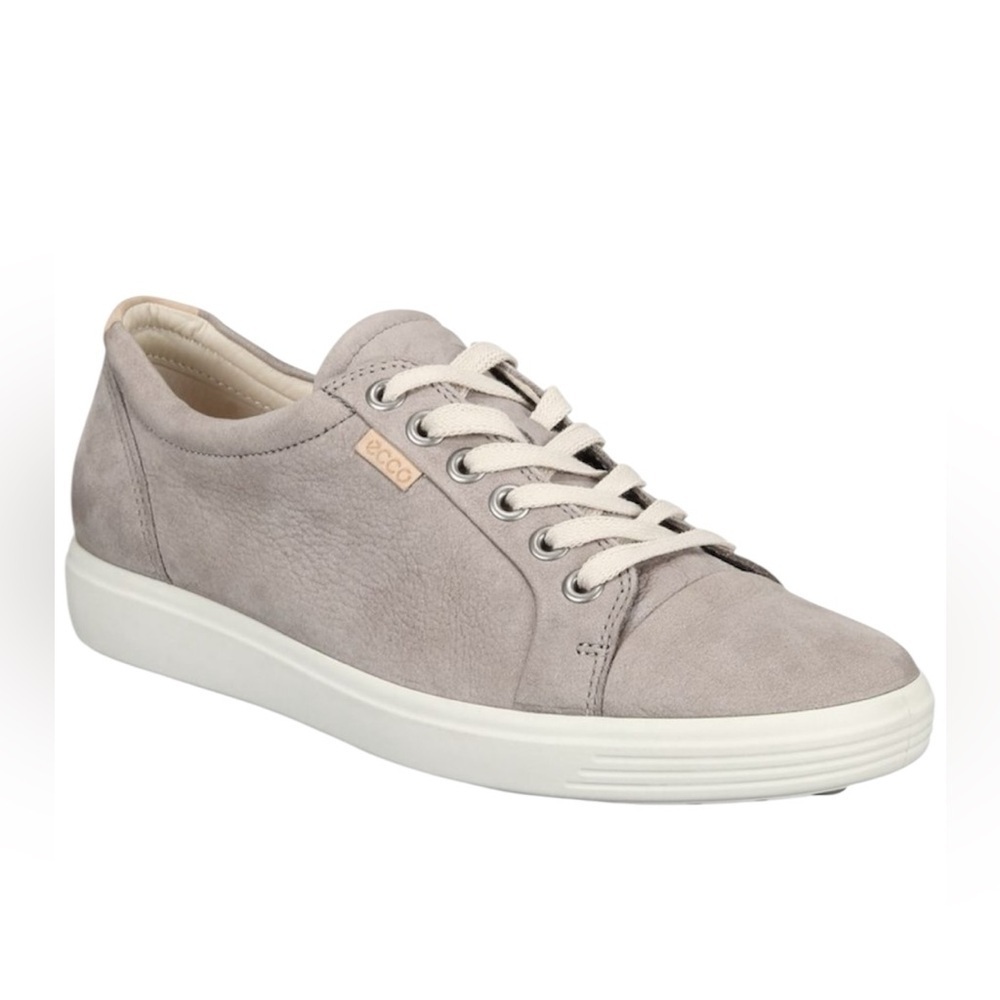 ECCO Gray Removable Insole Comfort Soft 7 Round Toe Lace-Up Leather Sneakers - Picture 10 of 10